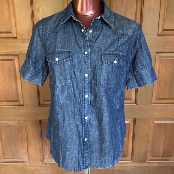 Pendleton Tops - Pendleton Denim Blue Short Sleeve Button DownShirt